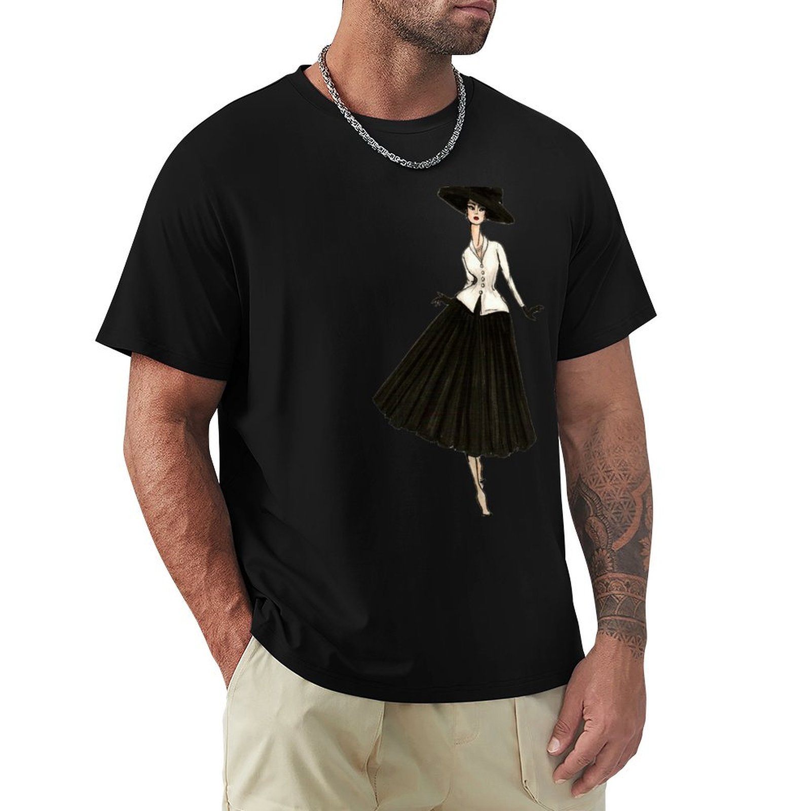 Street Fashion Paris - Kaos Ilustrasi Fashion Tampilan Baru Vintage