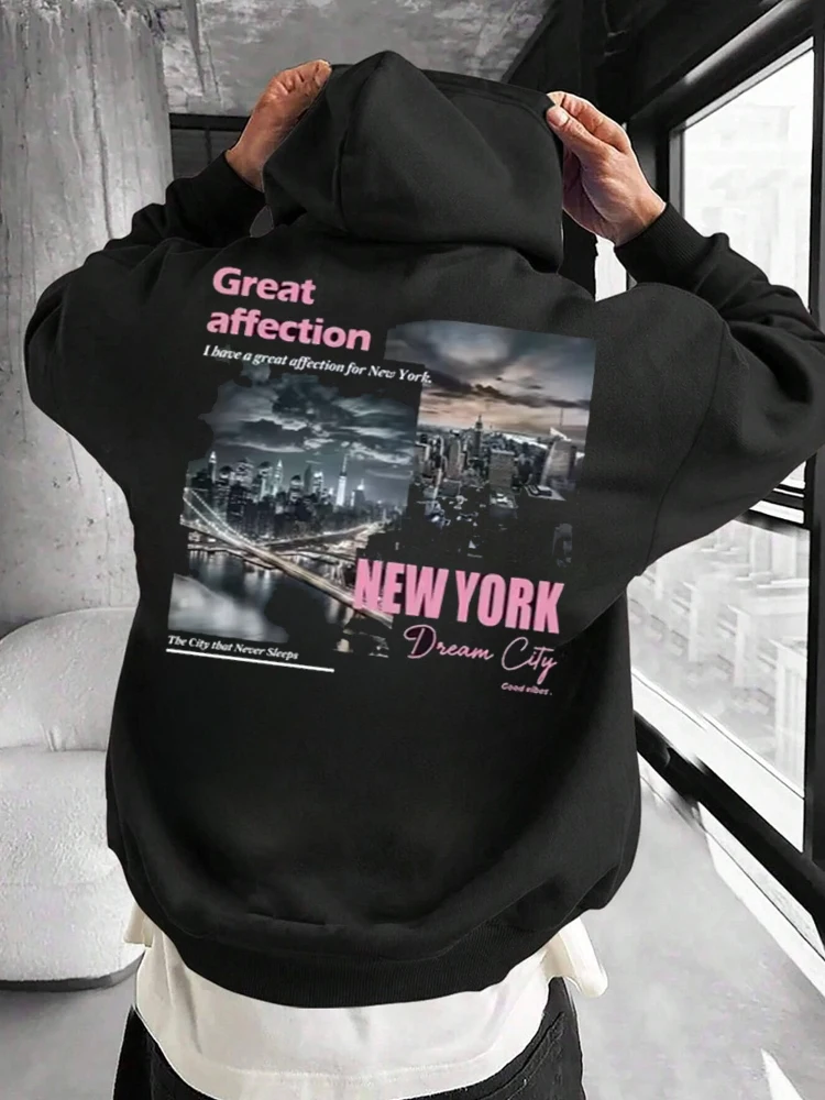 Street Fashion New York 2025 - Hoodie Cetak New York Dream City,