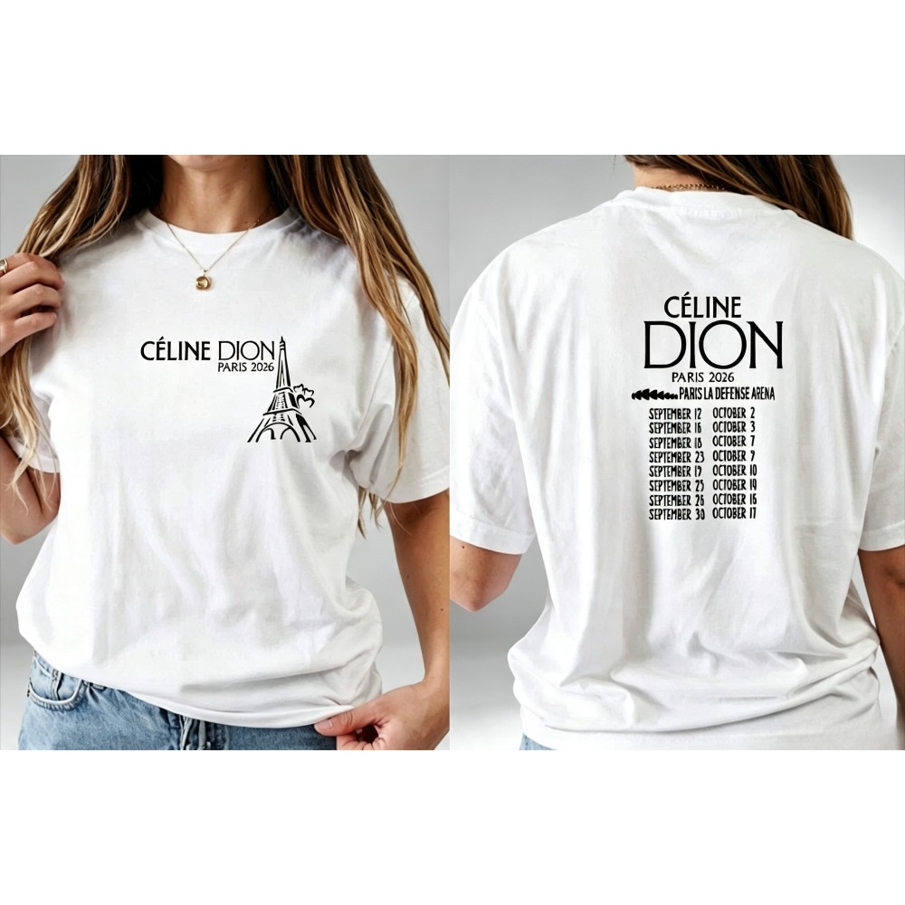 Street Fashion Paris - Kaos Pria Cetak Tanggal Tur Menara