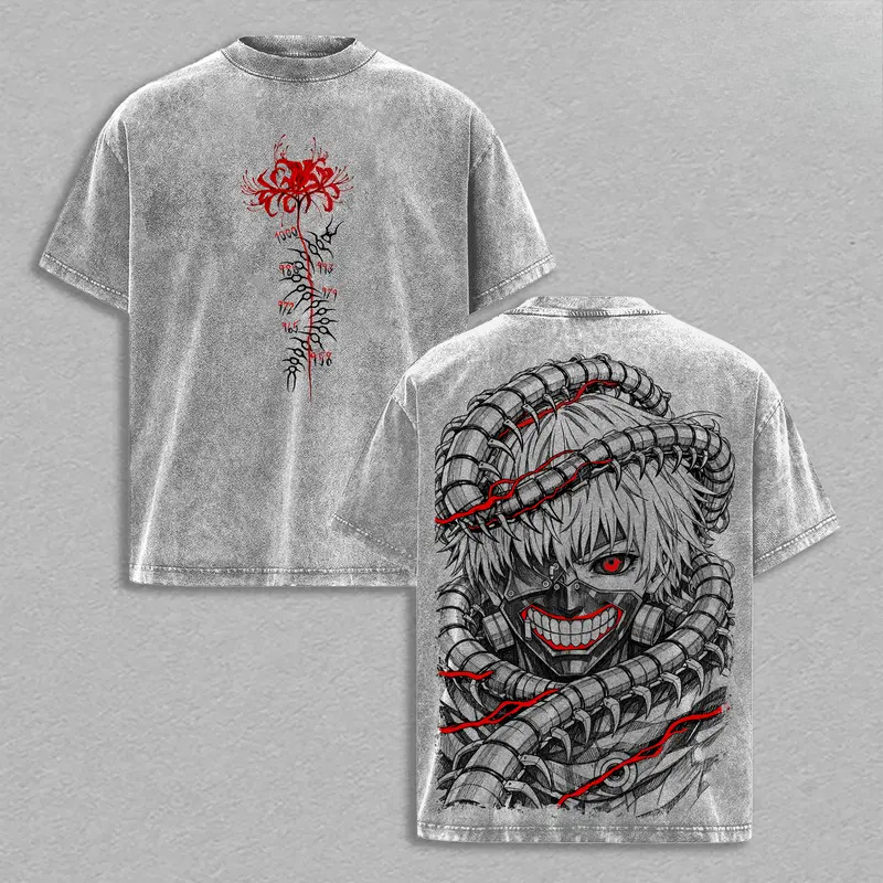 Street Fashion In Tokyo - Kaos Retro Manga Kaneki Ken Tokyo