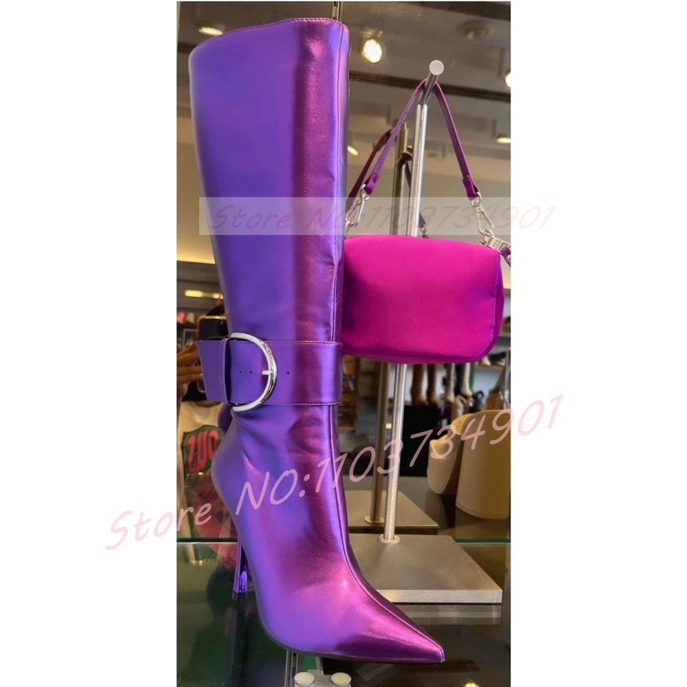 Sepatu Bot Wanita Ungu Mengkil - Street Fashion Lady ulasan dan harga