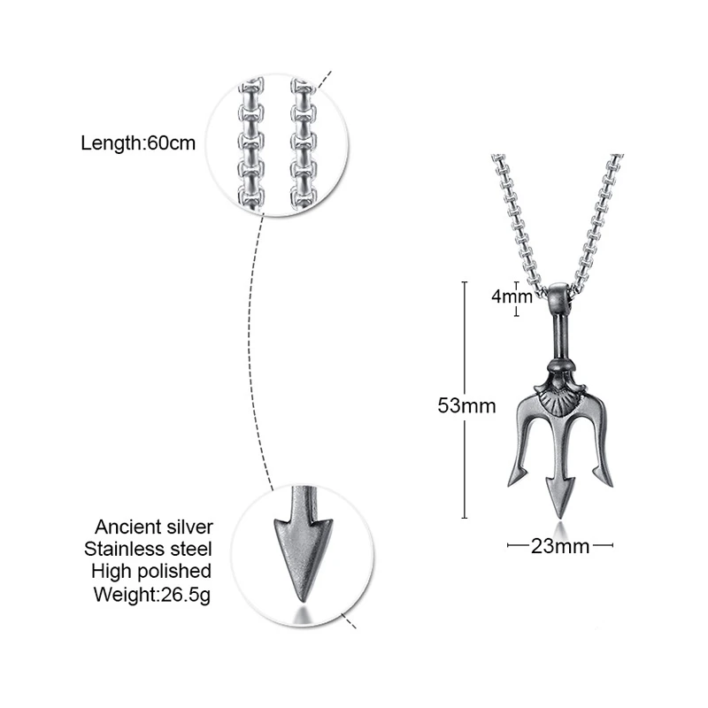 Liontin Trident Poseidon Neptu - Street Fashion Greece ulasan dan harga