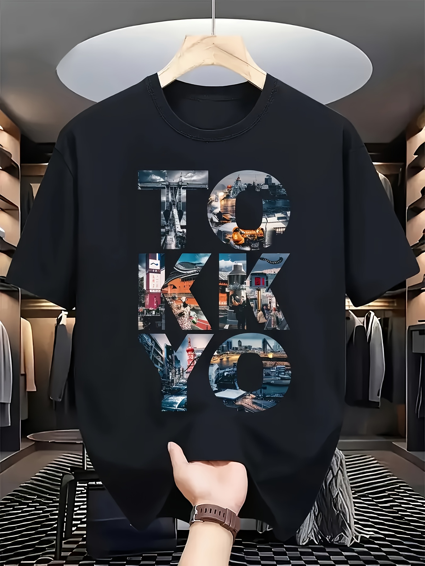 Kaos Pria Trendy Hitam Bergamb - Street Fashion In Tokyo ulasan dan harga
