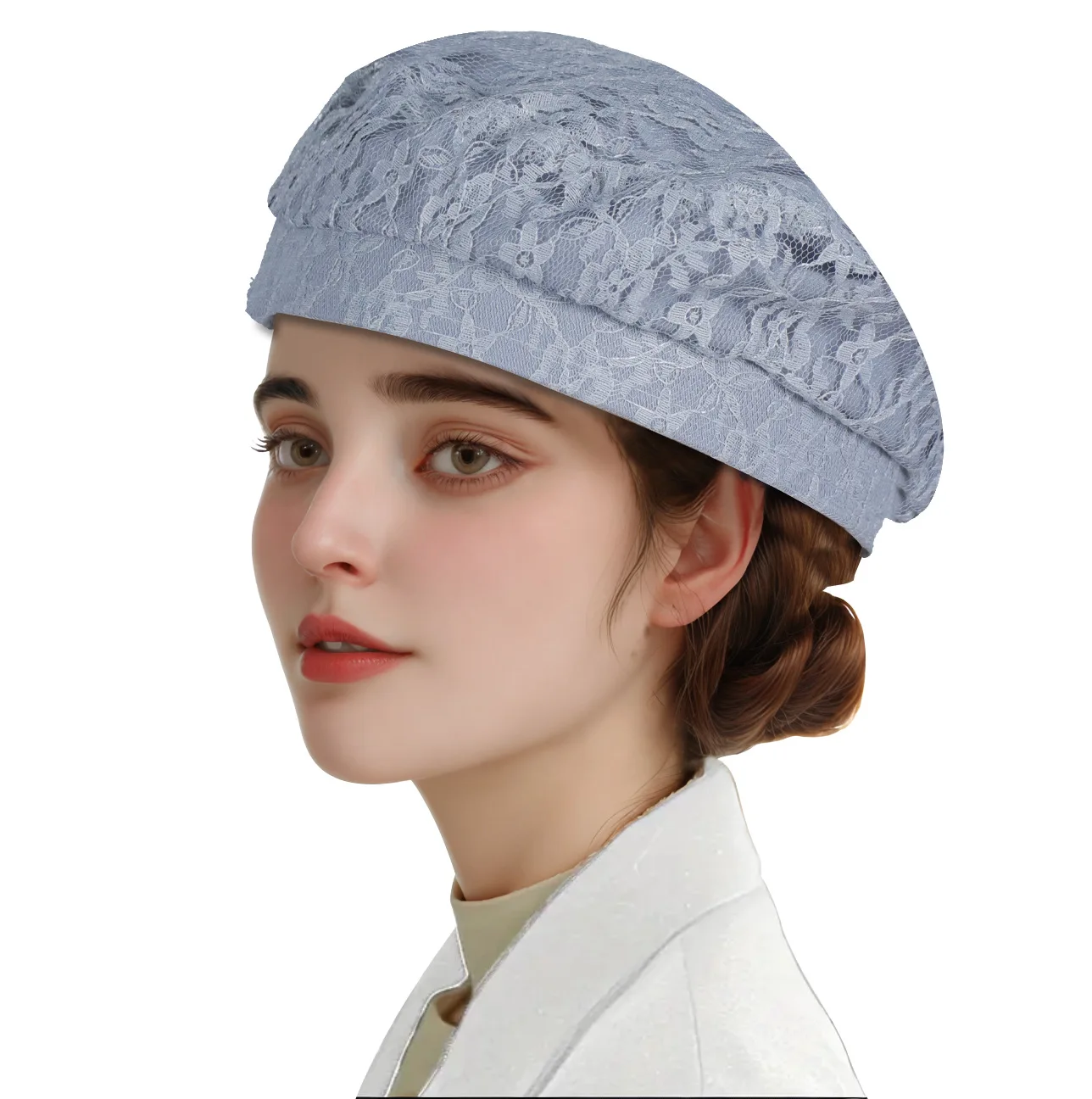 Topi Baret Renda Wanita untuk  - Street Fashion Shoot ulasan dan harga