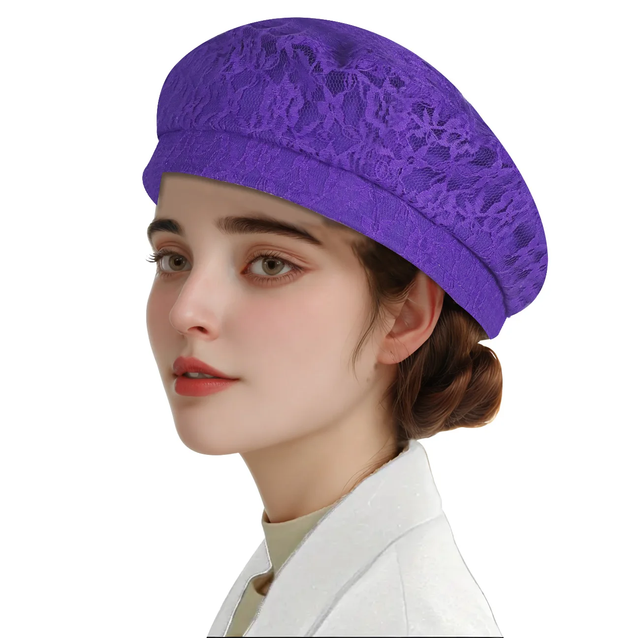 Topi Baret Renda Wanita untuk  - Street Fashion Shoot ulasan dan harga