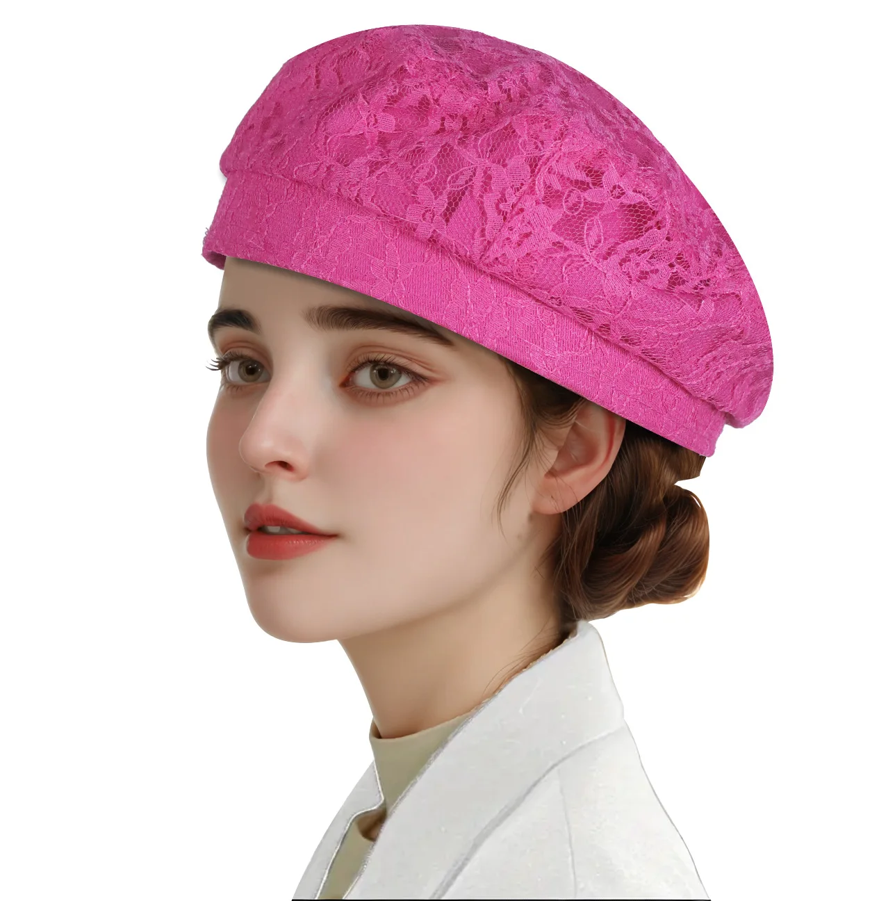 Topi Baret Renda Wanita untuk  - Street Fashion Shoot ulasan dan harga