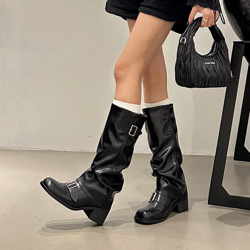 Sepatu Bot Wanita Platform Set - Street Fashion Trend 2025 ulasan dan harga