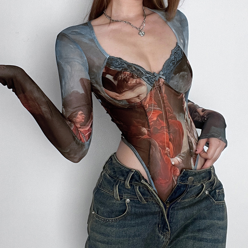 Bodysuit Seksi Berbahan Jaring - Street Fashion Greece ulasan dan harga