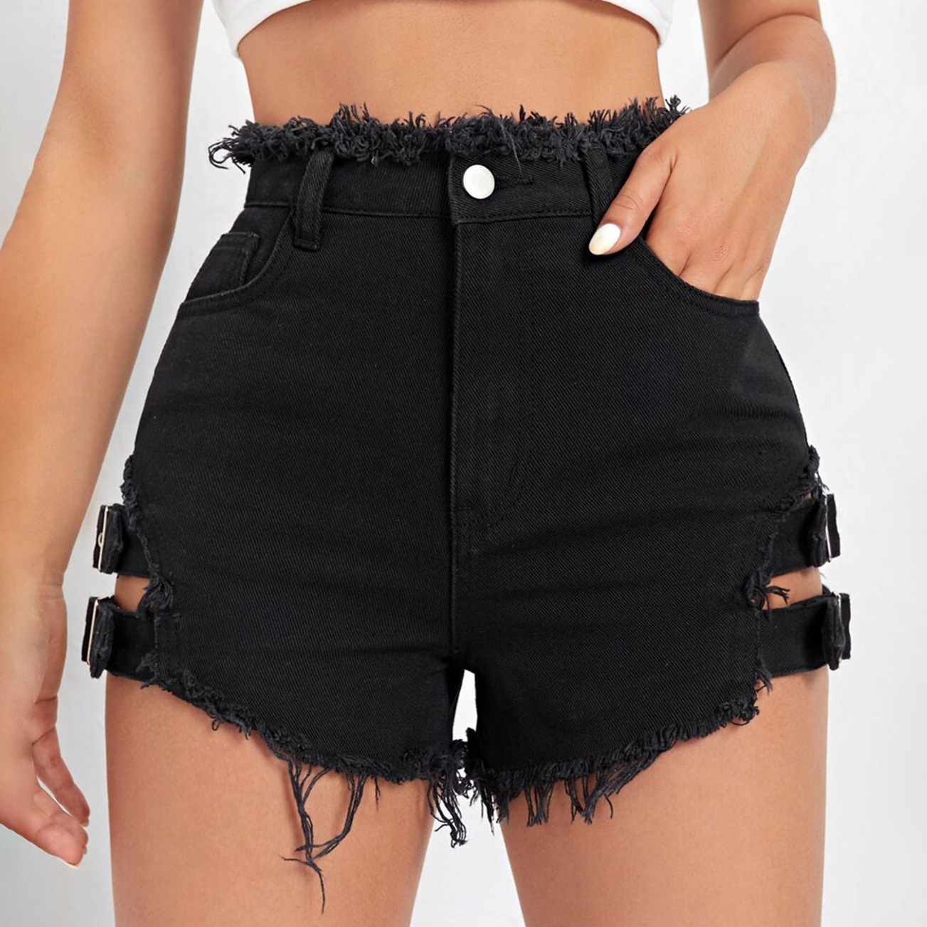 Celana Pendek Denim Wanita Pin - Street Fashion Hot ulasan dan harga