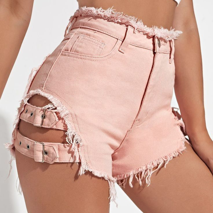Celana Pendek Denim Wanita Pin - Street Fashion Hot ulasan dan harga