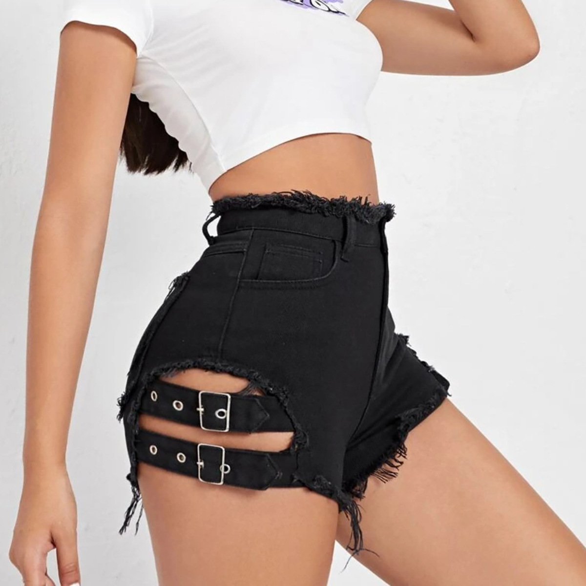 Celana Pendek Denim Wanita Pin - Street Fashion Hot ulasan dan harga