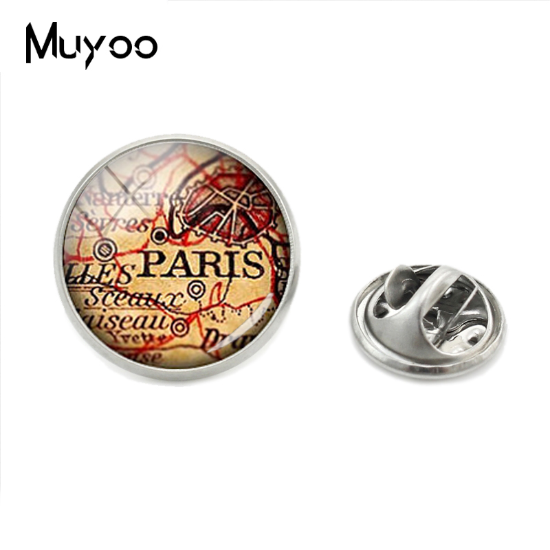Pin Kerah Peta Kota Dunia Vint - Street Fashion Paris ulasan dan harga