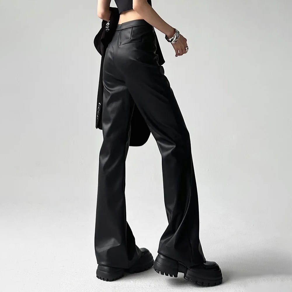 Celana Kulit PU Warna Solid Pr - Street Fashion Trend 2025 ulasan dan harga