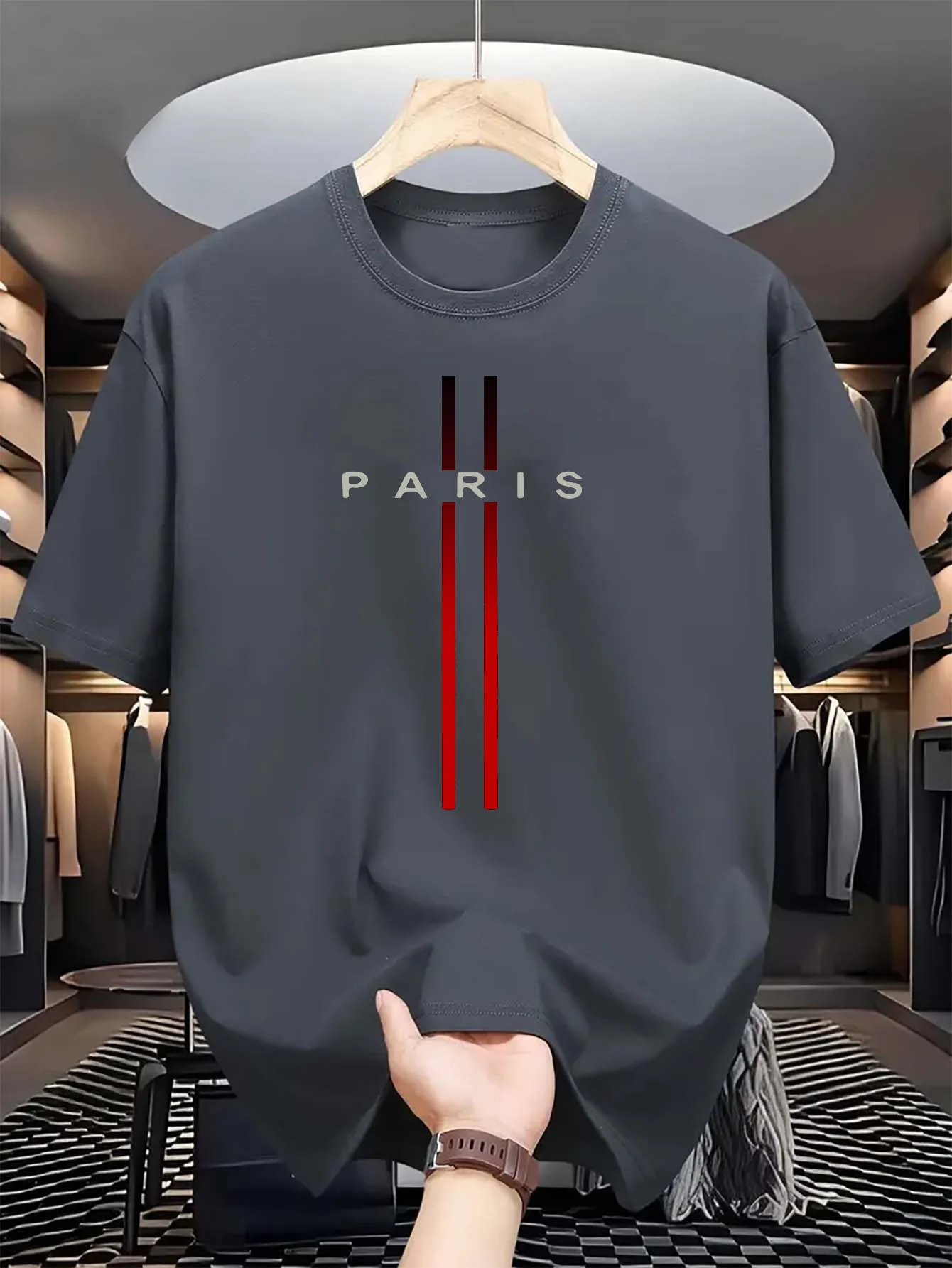 Kaos Pria 100% Katun Murni Mus - Street Fashion Paris ulasan dan harga