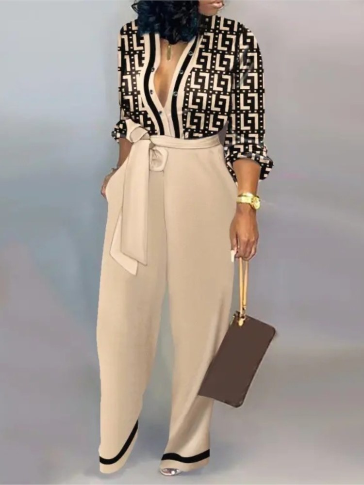 Jumpsuit lengan panjang motif  - Street Fashion China Girl ulasan dan harga