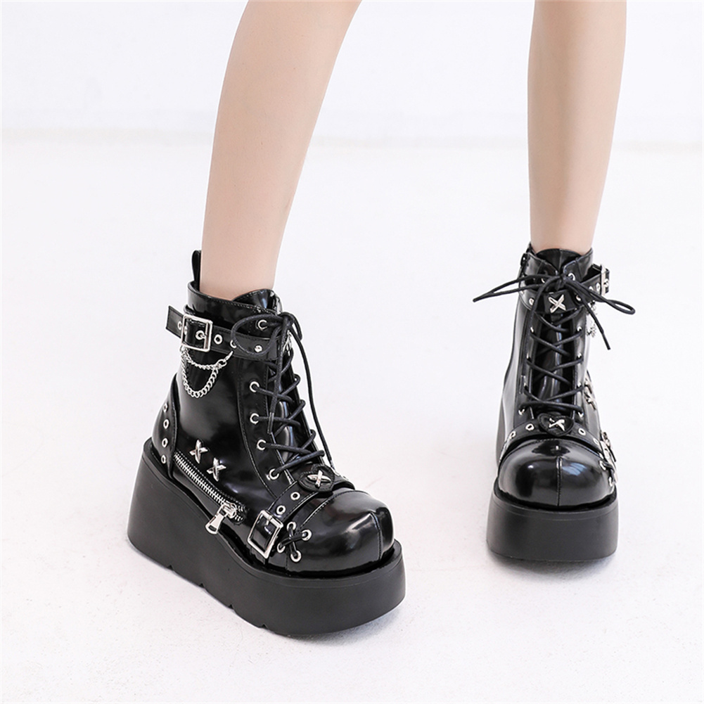 Sepatu Boots Wanita Model Goth - Street Fashion Lady ulasan dan harga