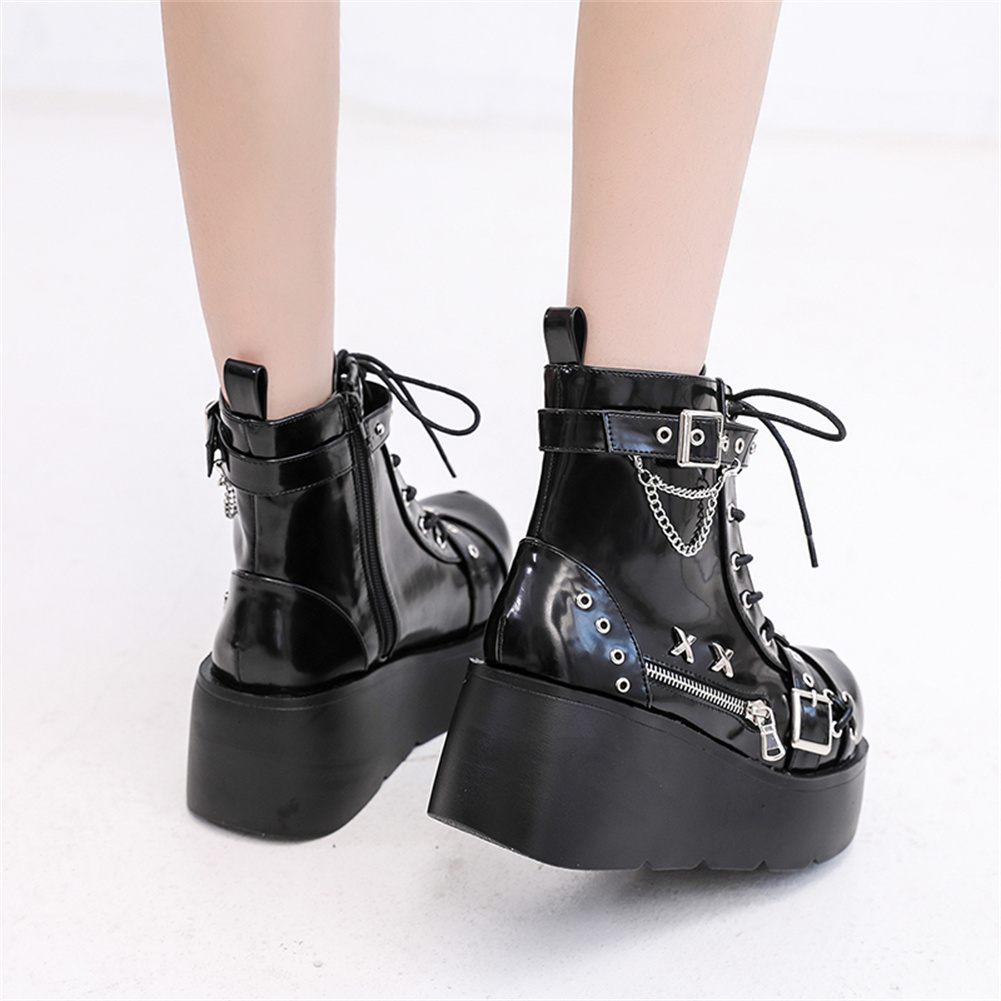 Sepatu Boots Wanita Model Goth - Street Fashion Lady ulasan dan harga