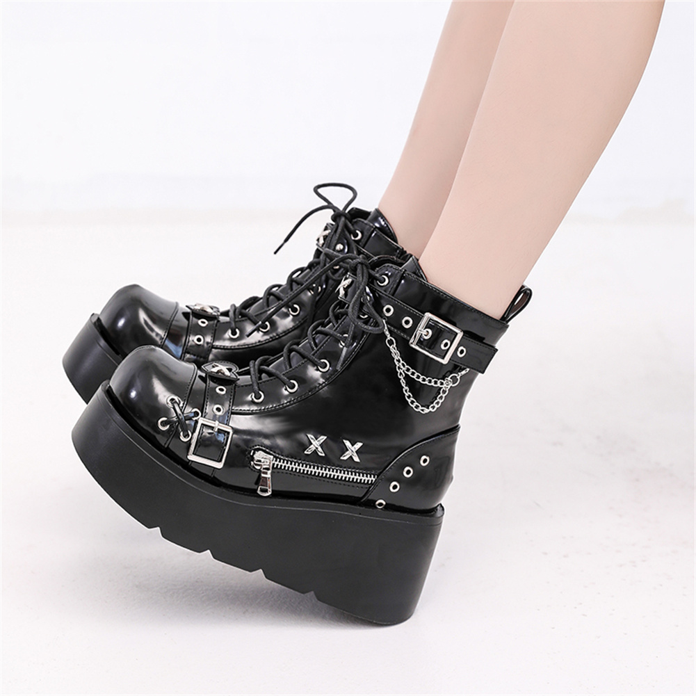 Sepatu Boots Wanita Model Goth - Street Fashion Lady ulasan dan harga