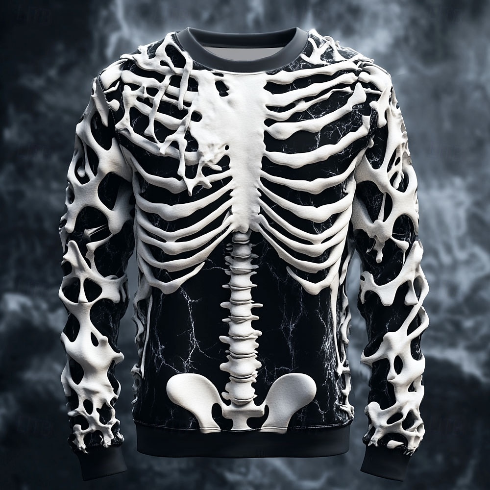 Kaos Pria Cetak Tengkorak 3D L - Street Fashion China ulasan dan harga