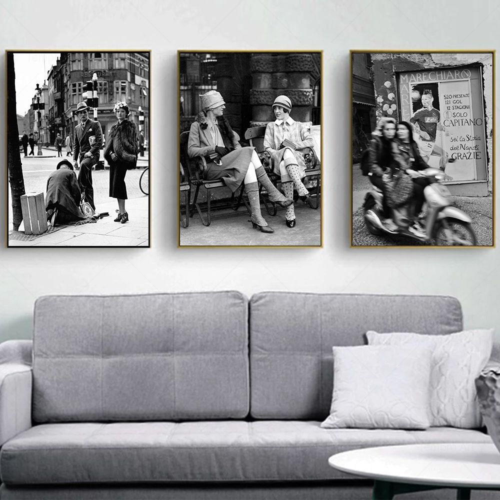 Mode Hitam dan Putih Cetak Fot - Street Fashion Paris ulasan dan harga