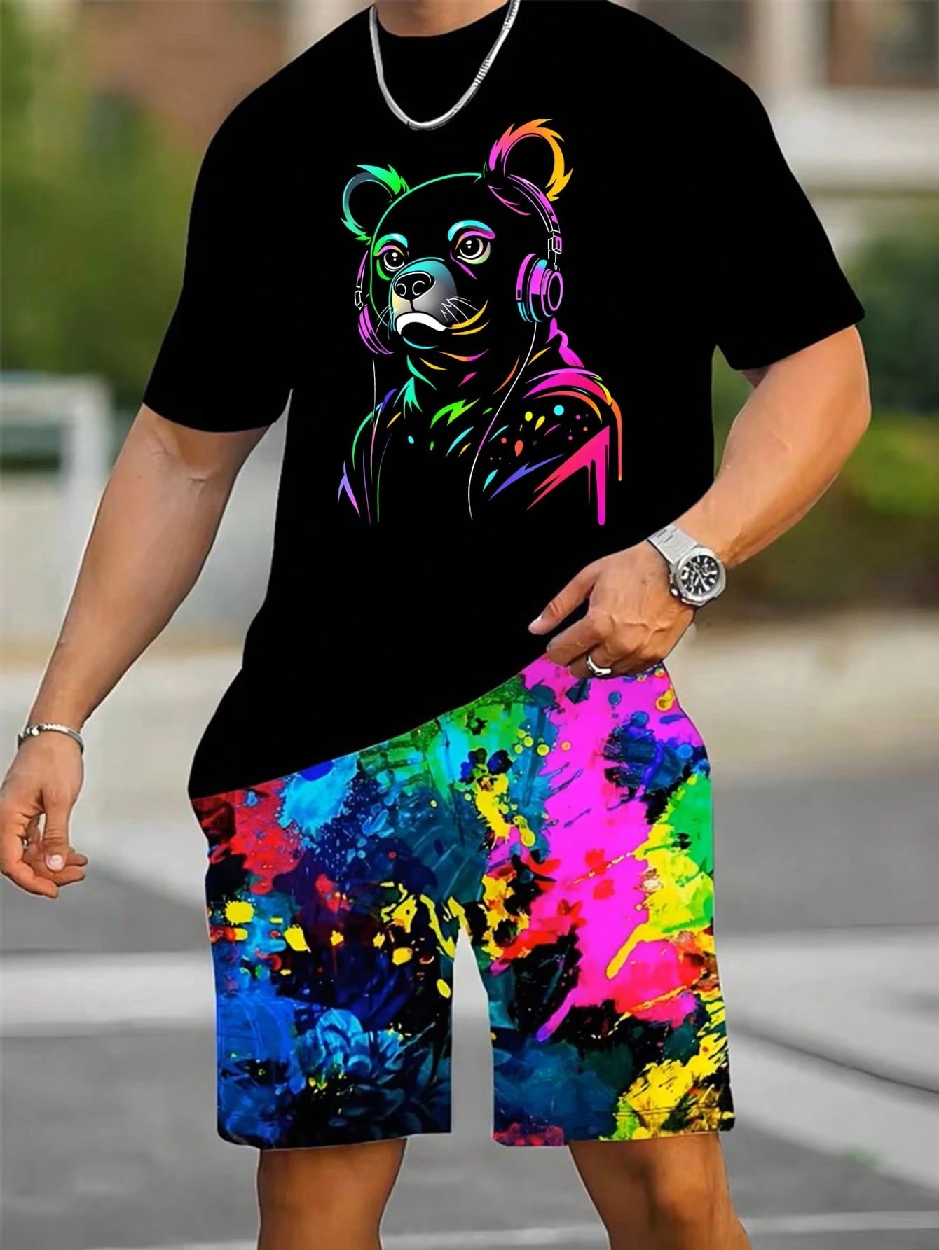 Setelan Kaos Pendek dan Celana - Street Fashion China ulasan dan harga