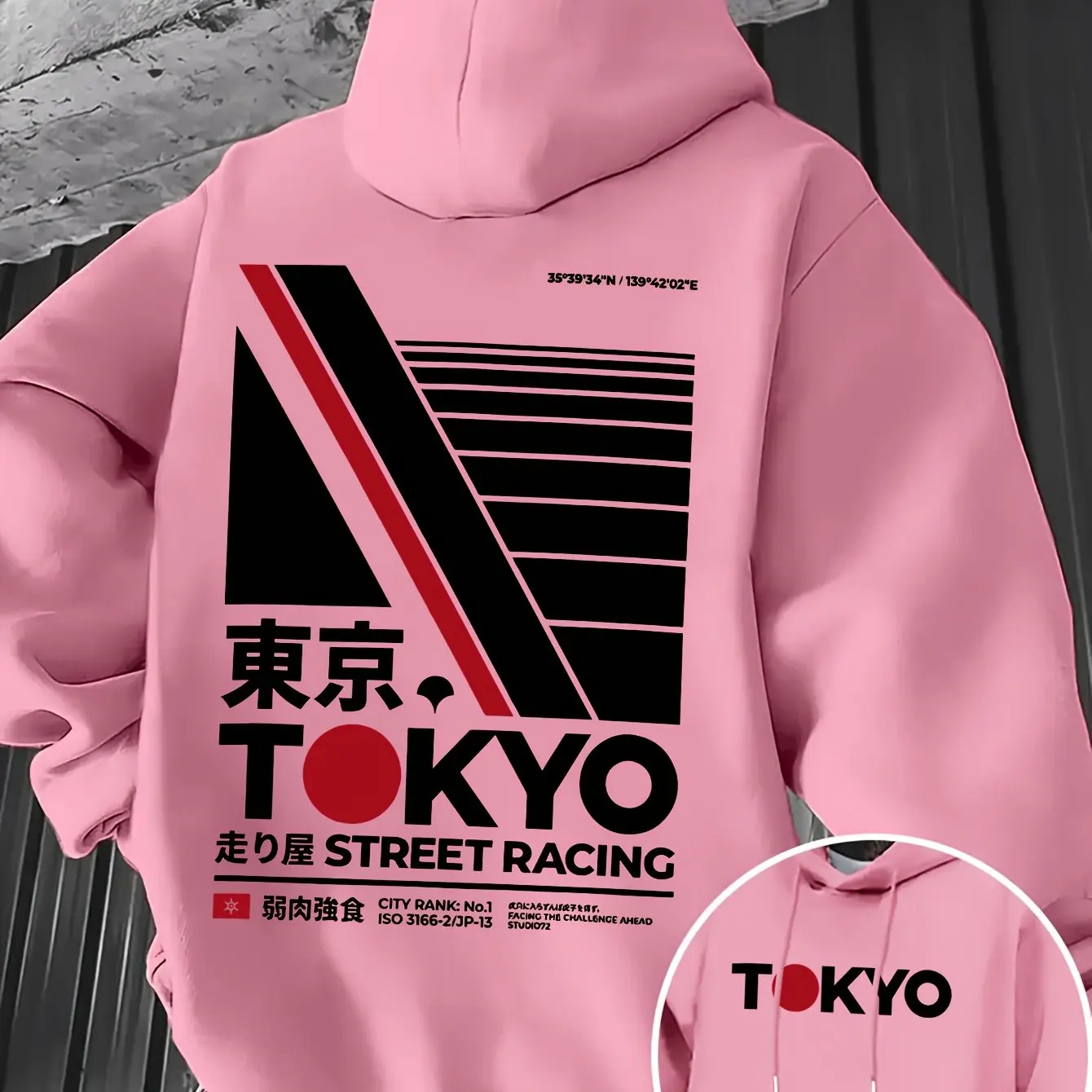 Hoodie Pria Cetak Dua Sisi Ret - Street Fashion In Tokyo ulasan dan harga