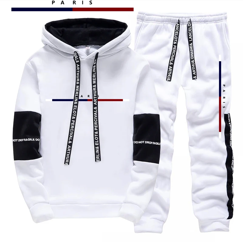 Setelan Pria Motif Cetak Paris - Street Fashion China ulasan dan harga